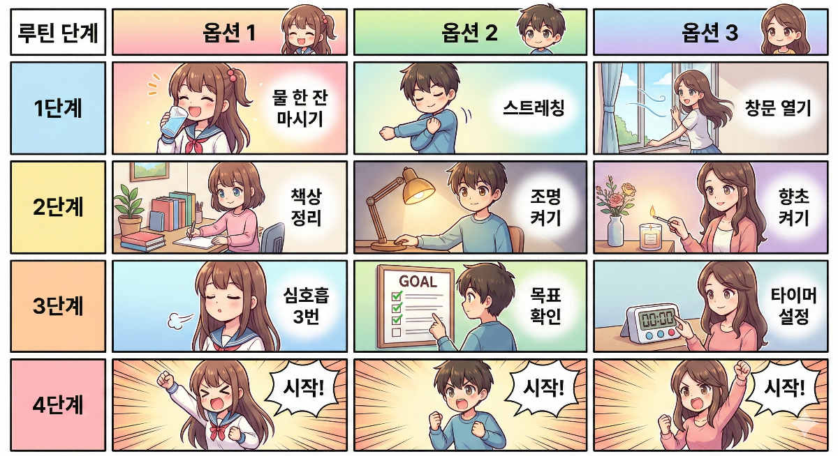 다양한 시작 루틴